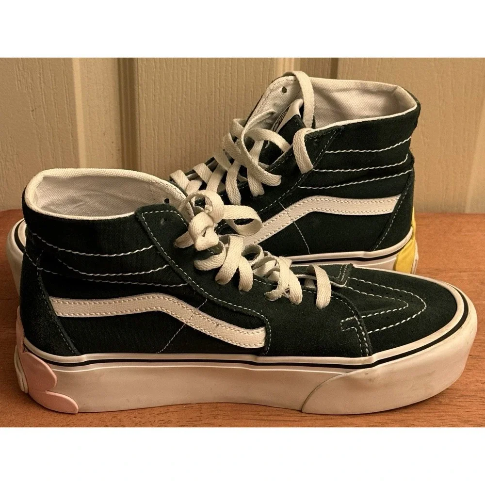 VANS SK8-HI‎ TAPERED STACKFORM OSF SHOE Canvas Dark Green Floral Men's 8 Wms 9.5